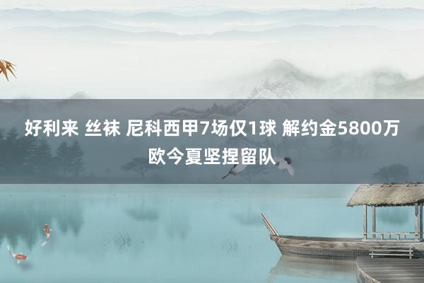 好利来 丝袜 尼科西甲7场仅1球 解约金5800万欧今夏坚捏留队