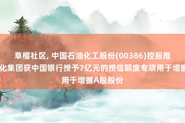 草榴社区， 中国石油化工股份(00386)控股推动中国石化集团获中国银行授予7亿元的授信额度专项用于增握A股股份