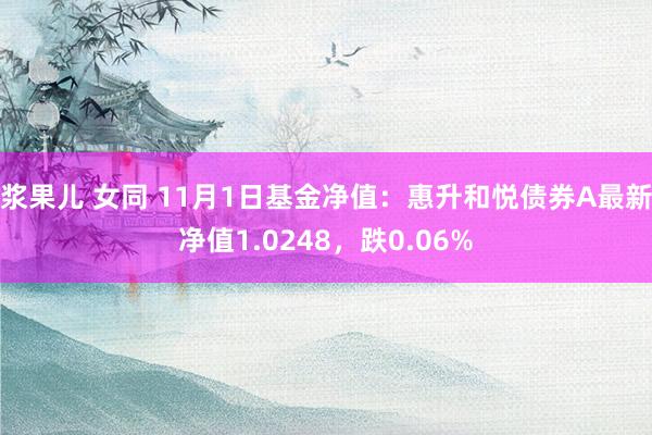 浆果儿 女同 11月1日基金净值：惠升和悦债券A最新净值1.0248，跌0.06%