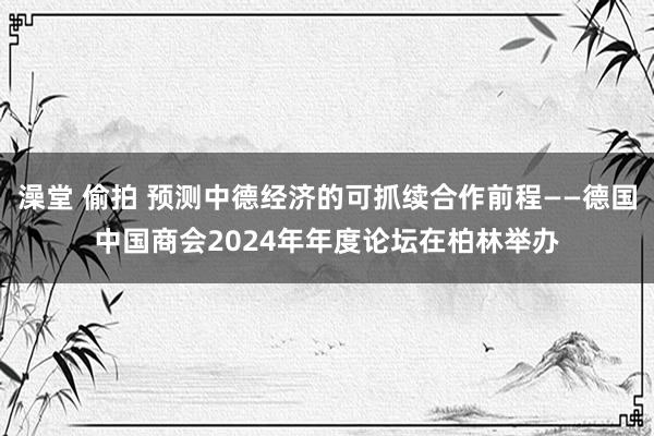 澡堂 偷拍 预测中德经济的可抓续合作前程——德国中国商会2024年年度论坛在柏林举办