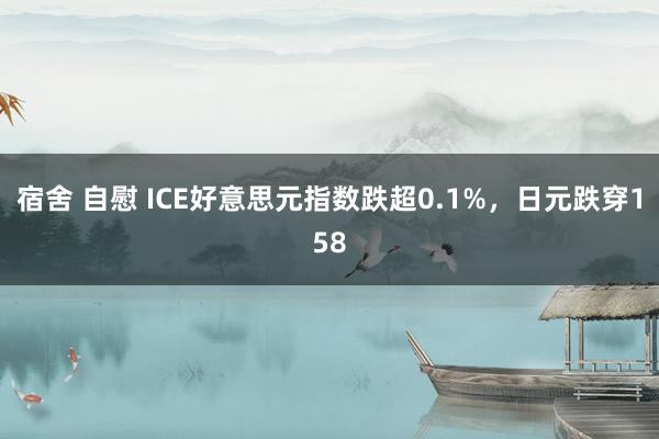 宿舍 自慰 ICE好意思元指数跌超0.1%，日元跌穿158