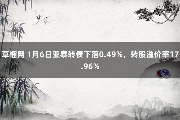 草榴网 1月6日亚泰转债下落0.49%，转股溢价率17.96%