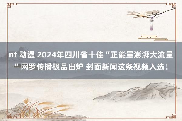 nt 动漫 2024年四川省十佳“正能量澎湃大流量”网罗传播极品出炉 封面新闻这条视频入选！