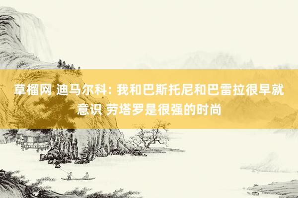 草榴网 迪马尔科: 我和巴斯托尼和巴雷拉很早就意识 劳塔罗是很强的时尚