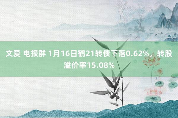 文爱 电报群 1月16日鹤21转债下落0.62%，转股溢价率15.08%